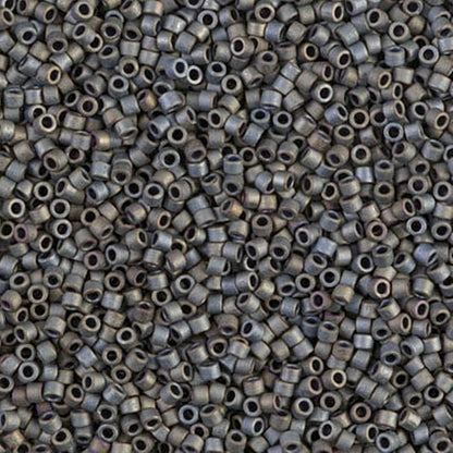 Delica Seed Beads Bundle: Size 11/0, Matte Gray Black Collection - DB301, DB307, DB310-3 Tubes of 2" ea