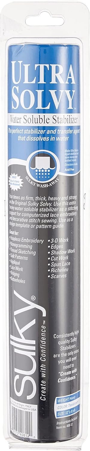 Sulky ULTRA Solvy Water Soluble Stabilizer (12" x 8 yd)