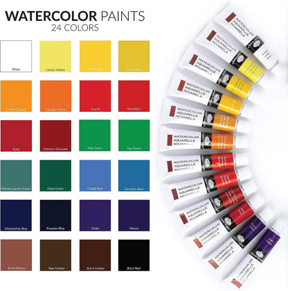 Royal & Langnickel WAT24 Watercolor Artist Tube Paint, 12ml, Pack of 24 colors