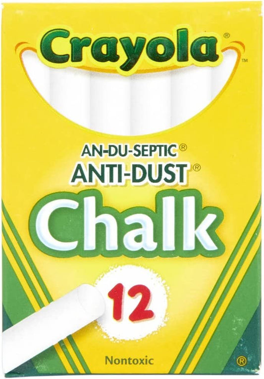 Crayola Chalkboard Chalk, White Chalk, School Supplies, 12 Sticks