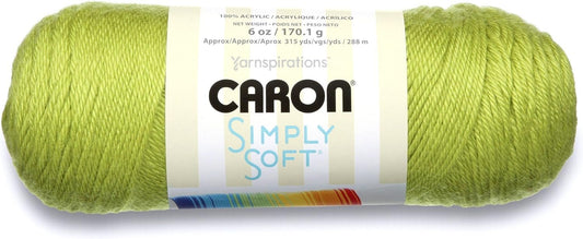 Caron Simply Soft Party Solids Yarn, Gauge 4 Medium Worsted, - 6 oz - Chartreuse