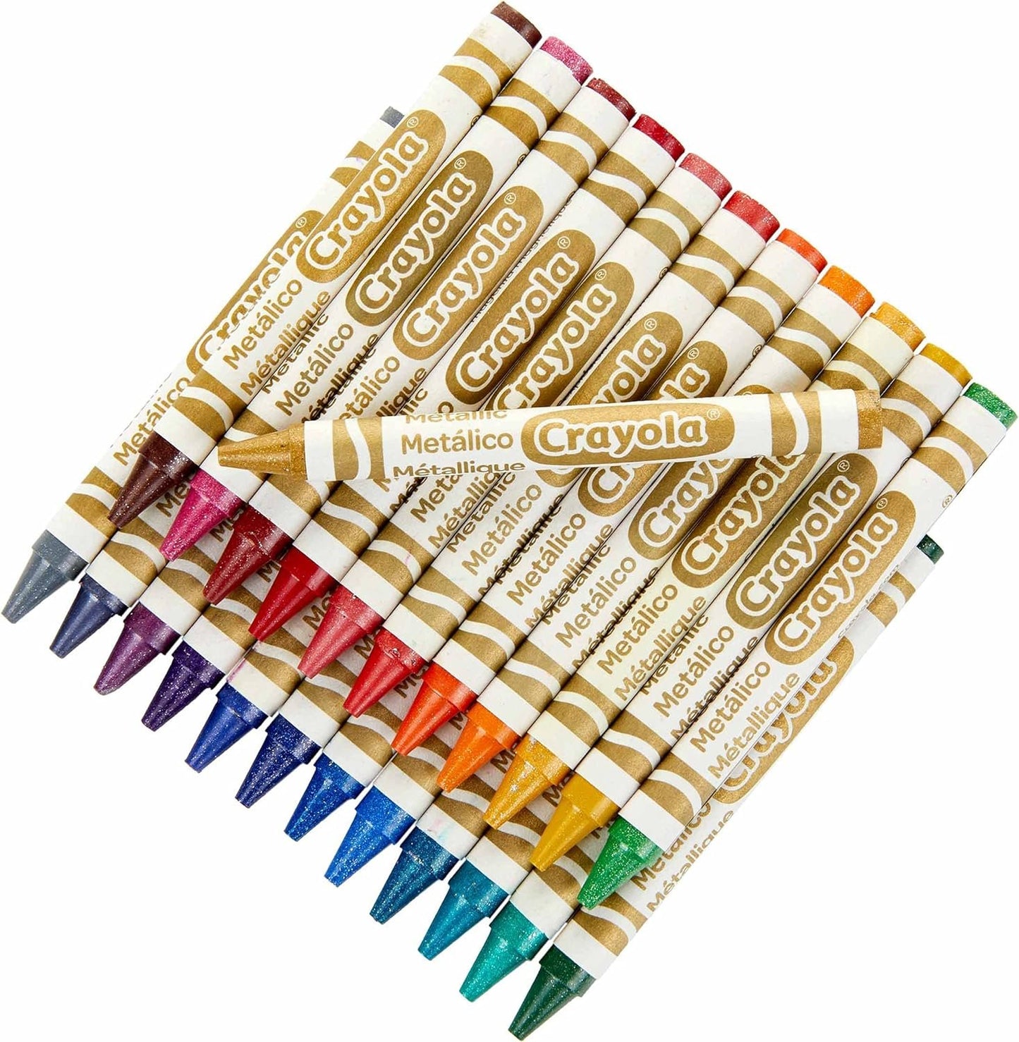 Crayola Metallic Crayons, Kids Art Supplies, 24 Count, Coloring Supplies, Gift for Kids, Ages 3, 4, 5, 6