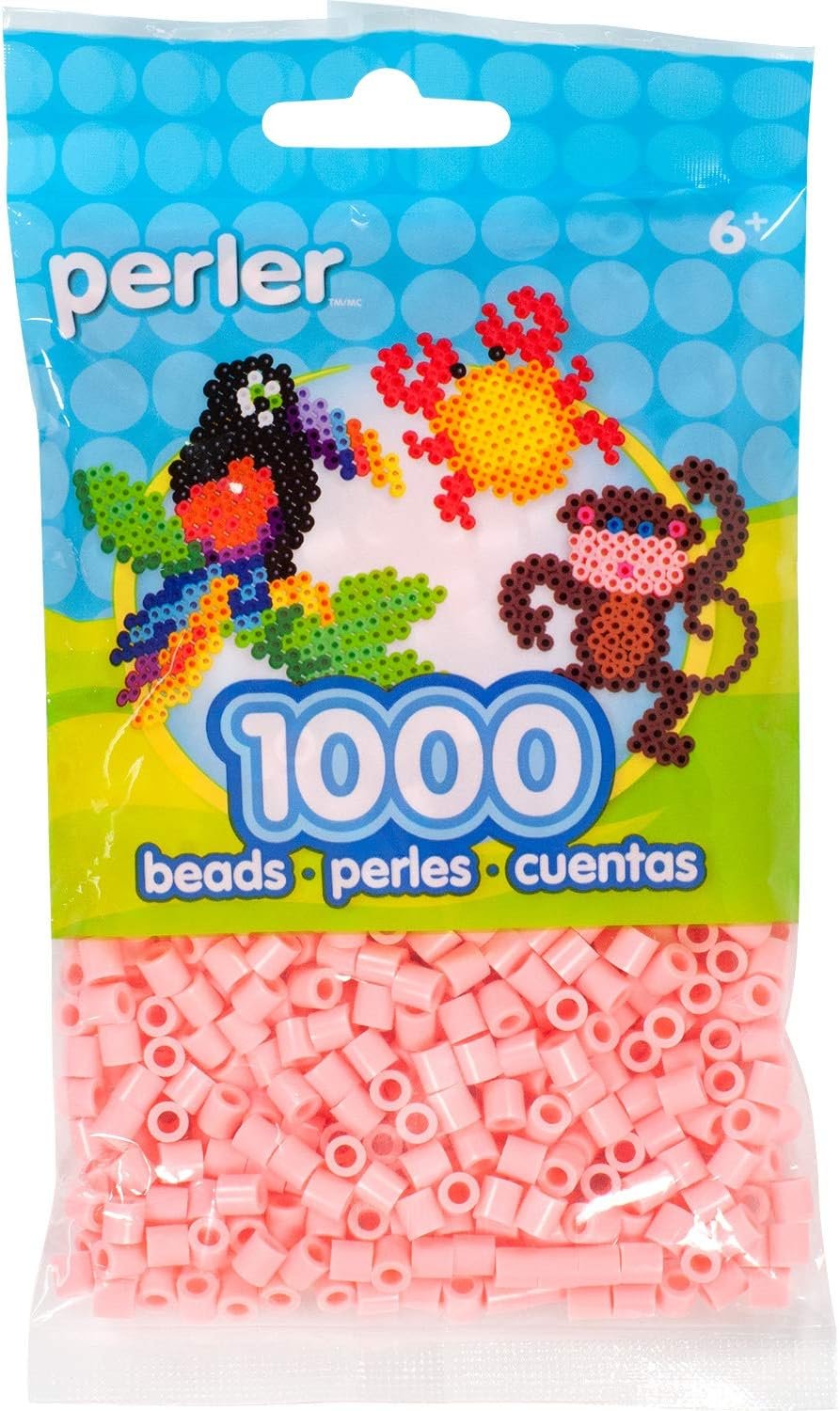 Perler Beads Fuse Beads for Crafts, 1000pcs, Flamingo Pink