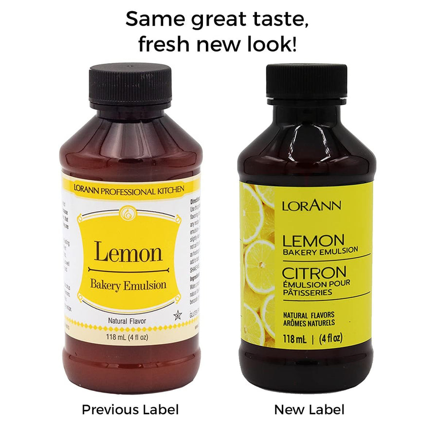 Lorann Oils Lemon Bakery Emulsion: Tangy Lemon Essence, Perfect for Amplifying Citrus Tones in Cakes, Cookies & Desserts, Gluten-Free, Keto-Friendly, Lemon Extract Alternative Essential