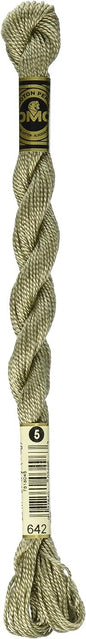 DMC 115 5-642 Pearl Cotton Thread, Dark Beige Grey, Size 5
