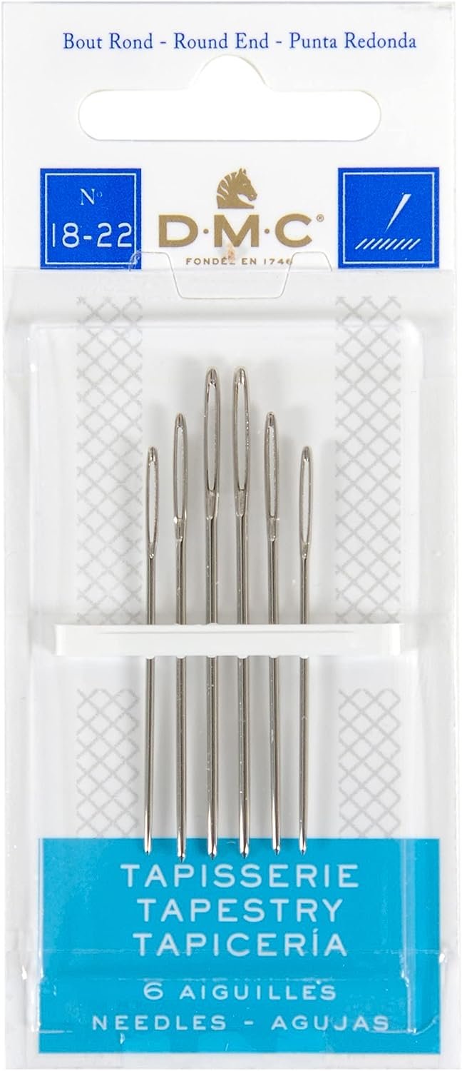 DMC 1767-18/22 Tapestry Hand Needles, 6-Pack, Size 18/22