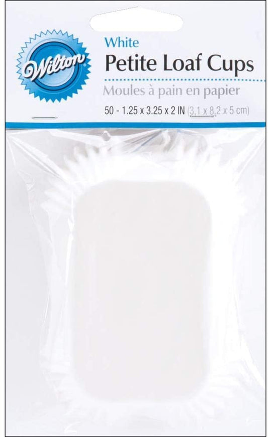 Wilton Mini Loaf Baking Liner/Cups White 50 Pack Bread/Muffins/Cake (12-Pack)