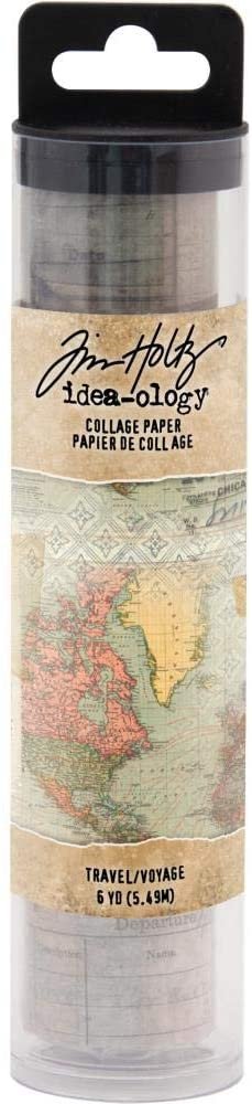 Tim Holtz Idea-Ology Collage Paper Rolls - Travel, Typography and Document - Bundle of Three Rolls