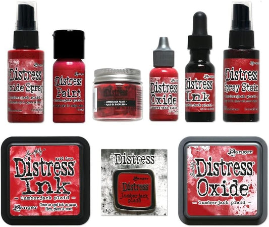 Bundle Tim Holtz Distress Full Set one of Each Available Item Lumberjack Plaid October 2022 ranger166