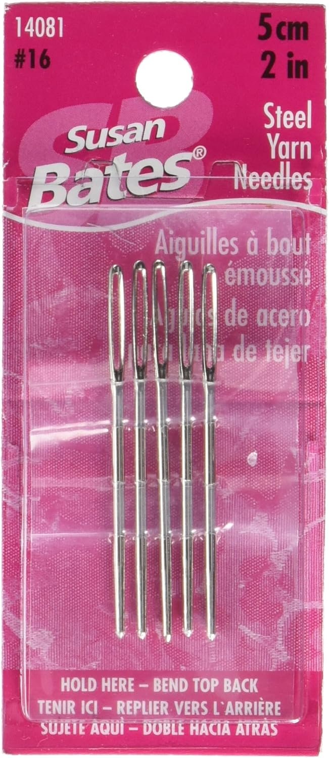 Susan Bates 70773 Steel Yarn Needles 2", Size 16 5/Pkg