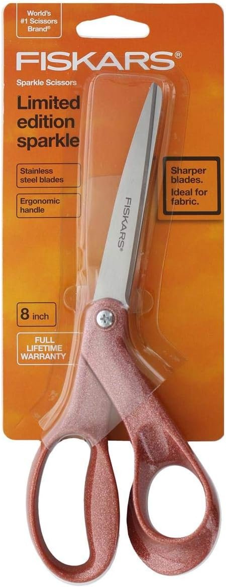 Fiskars Premier 8in Bent Sparkle Copper Scissors