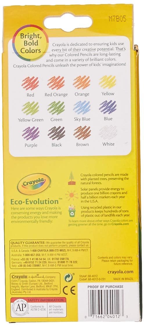 Crayola 68-4012 Colored Pencils, 12-Count, Pack of 2, Assorted Colors