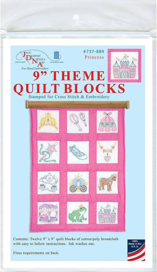 Jack Dempsey Quilt Blocks 9" Princess, 12pc