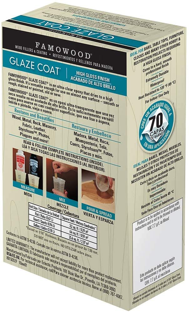 Famowood 5050060 Glaze Coat Epoxy Adhesive Kit - Pint Clear