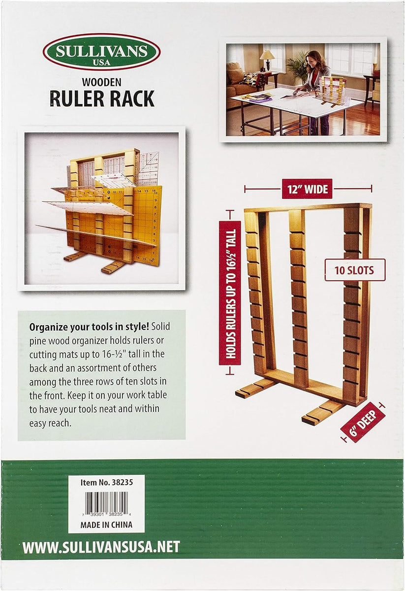 Sullivans Wooden Rack Rulers & Accessories, Brown – Pixiss