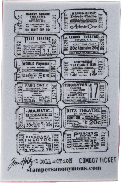 Tim Holtz Cling Rubber Stamp-Ticket