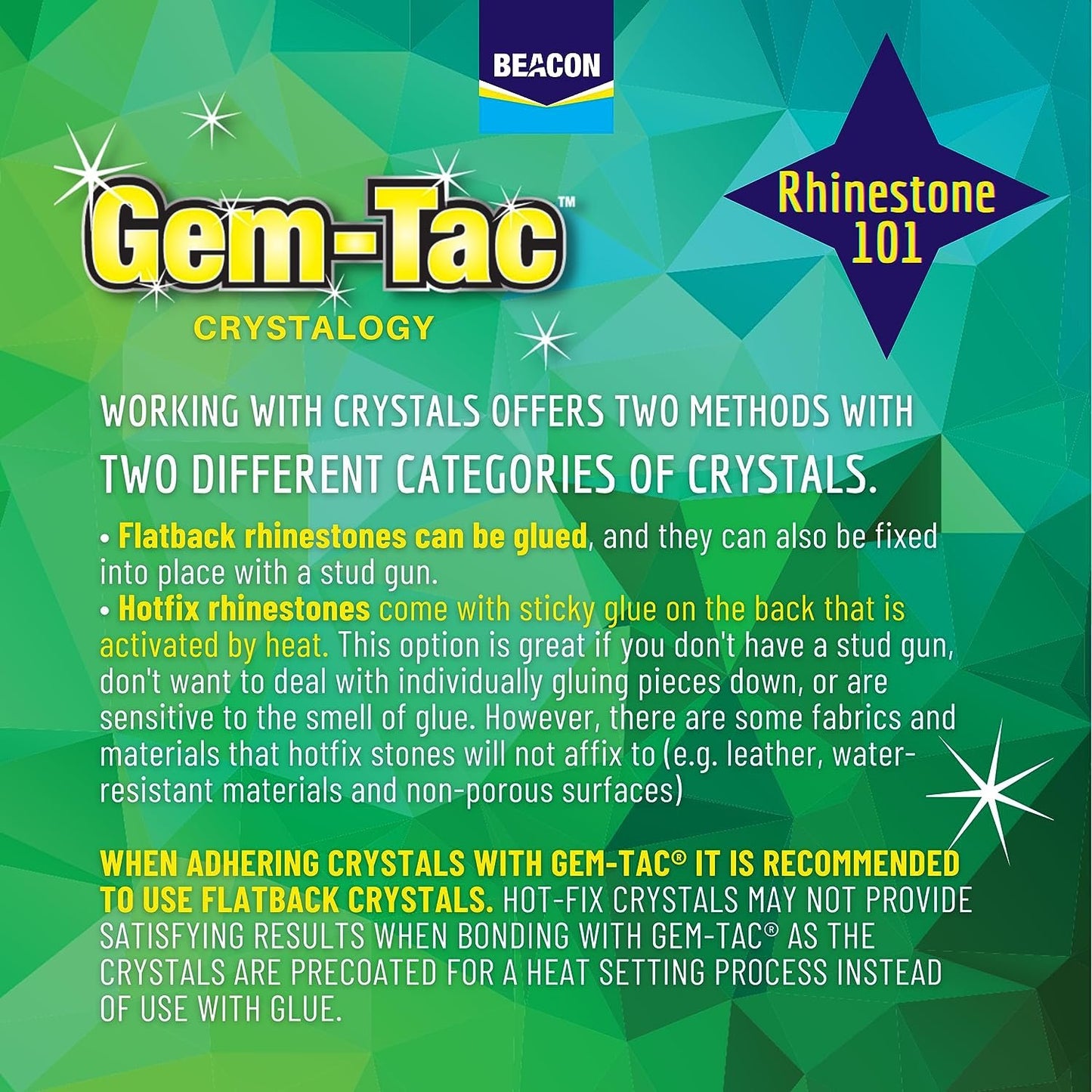 Beacon Gem-Tac Premium Quality Adhesive for Securely Bonding Rhinestones and Gems - Water-Based, UVA Resistant, 6 Tube Bag, 1-Pack