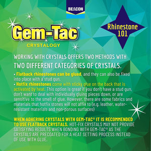 Beacon Gem-Tac Premium Quality Adhesive for Securely Bonding Rhinestones and Gems - Water-Based, UVA Resistant, 6 Tube Bag, 1-Pack