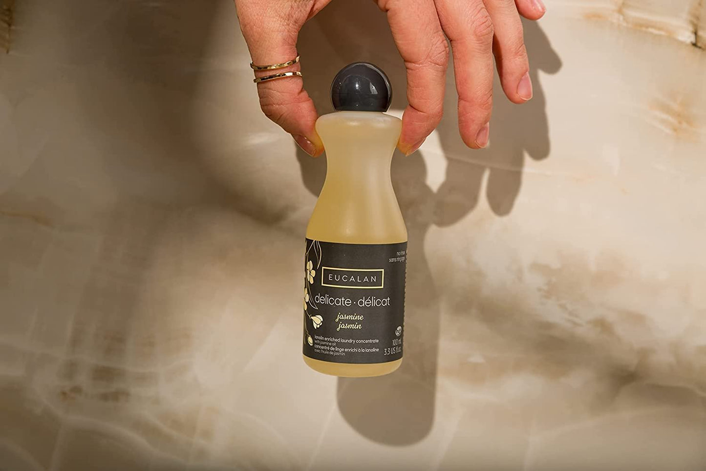 Eucalan Delicate Wash Jasmine Concentrate - Eucalan No Rinse Delicate Wash Detergent - Delicate Laundry Wash for Fine Fabrics, & Lilazoo Laundry Brush - Delicates Soaps Fabric Wash - Jasmine Scented