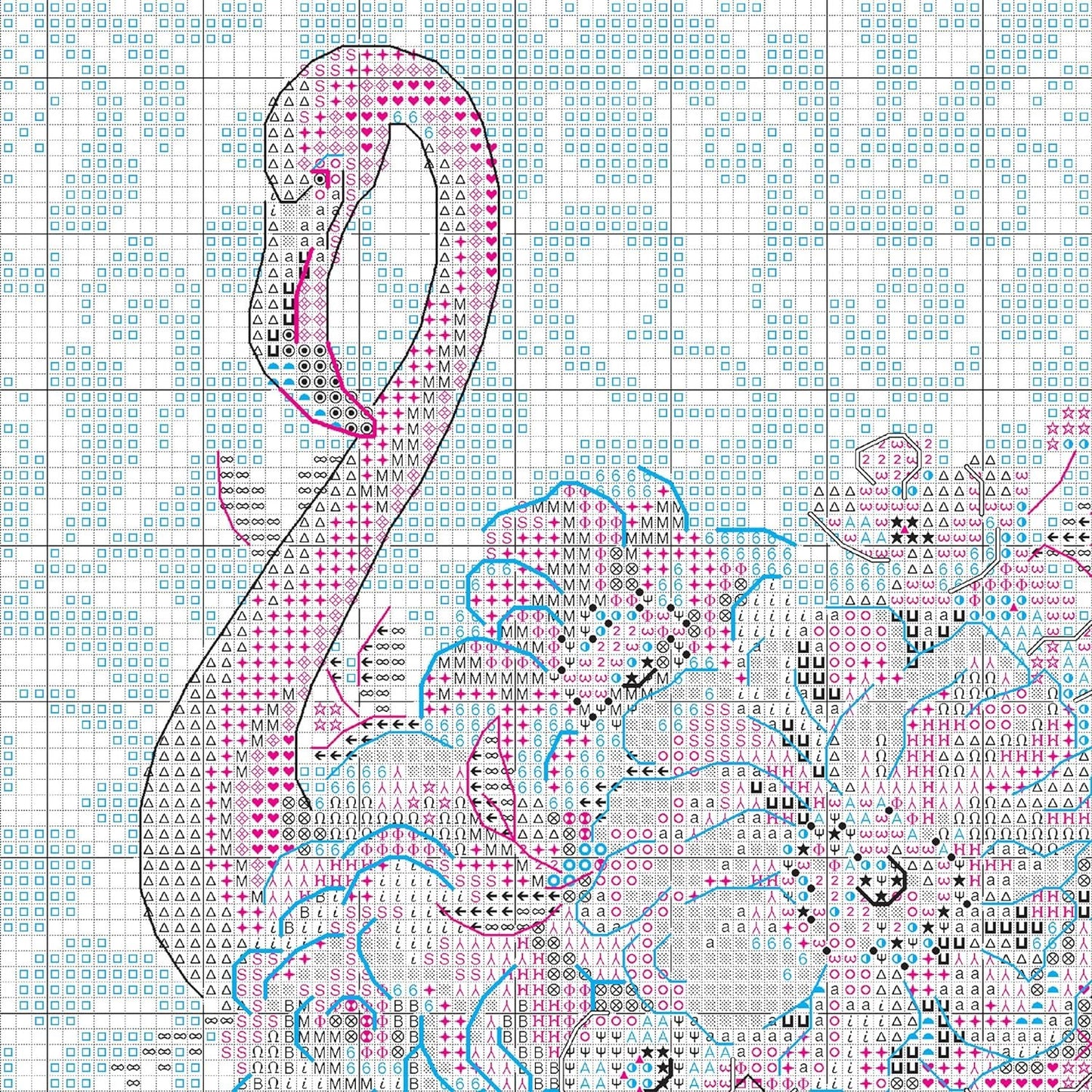 Dimensions Floral Flamingo Animal Counted Cross Stitch Set, 9" x 12", 14 Cnt. White Aida