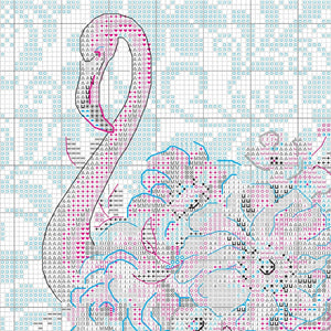 Dimensions Floral Flamingo Animal Counted Cross Stitch Set, 9" x 12", 14 Cnt. White Aida