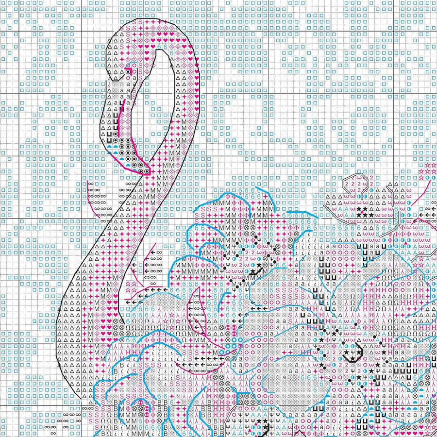 Dimensions Floral Flamingo Animal Counted Cross Stitch Set, 9" x 12", 14 Cnt. White Aida