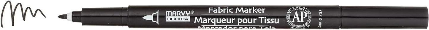 UCHIDA 522-C-1 Marvy Fine Point Fabric Marker, Black
