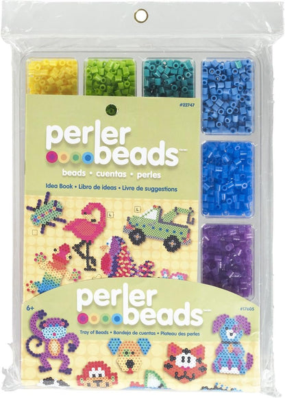 Perler 17605 Assorted Fuse Beads Kit with Storage Tray and Pattern Book for Arts and Crafts, Multicolor, 4001pcs