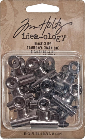 Advantus Hinge Clips, Antique Satin Nickel Finish, Pack of 15 Miniature Metal Bulldog Clips, 7/8 x 7/8 Inch, TH92692
