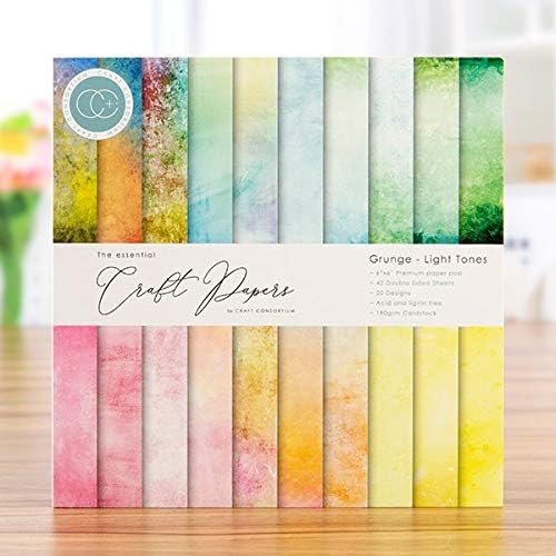 CRAFT CONSORTIUM LTD Craft CON PAPRPAD 6" LT, us:one size, Grunge-light Tones, 20 Designs