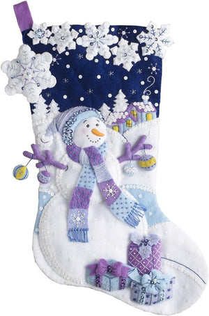 Bucilla Felt Applique Stocking Kit (18-Inch), Frosty Night