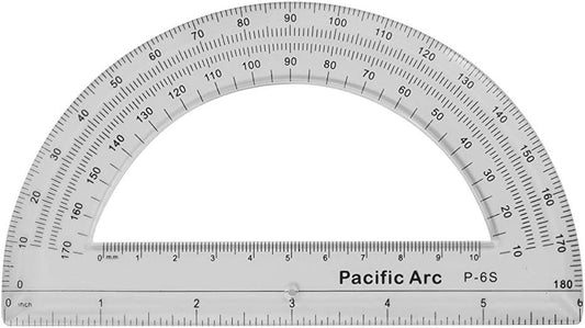 Pacific Arc's Parent Protractor Clear Ruler
