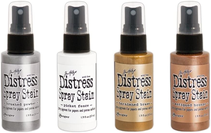 Ranger Tim Holtz Distress Spray Stains - Metallics and White - Four Items