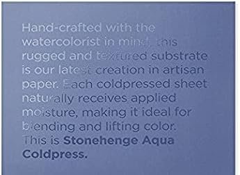 Legion Stonehenge Aqua Watercolor Block , 140 Cold Press, 9 X 12 inches, 15 Sheets, White
