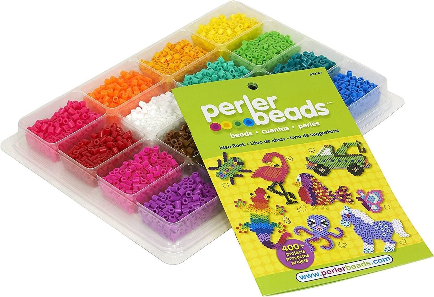 Perler 17605 Assorted Fuse Beads Kit with Storage Tray and Pattern Book for Arts and Crafts, Multicolor, 4001pcs