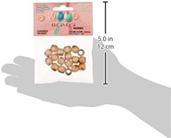 Pepperell PWB1311-02 Barrel Wood Beads, 13mm by 11mm, Maple, 18-Pack