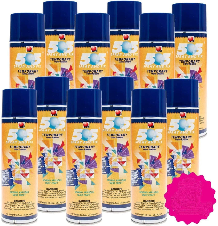 Odif USA 505 Spray & Fix Temporary Fabric Adhesive 12/Pk-12.4oz, 12 Pack