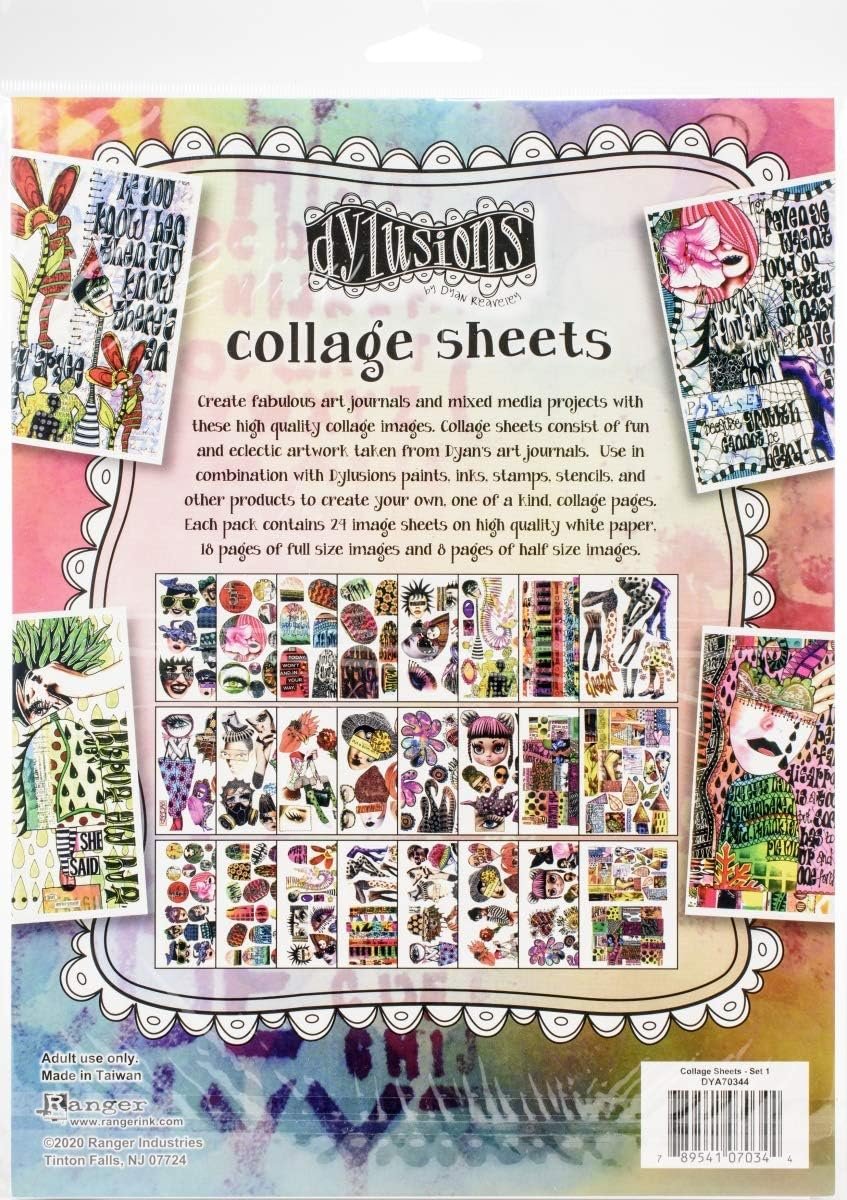 Ranger DYA70344 8.5 x 11 in. Dyan Reaveleys Dylusions Collage Sheets Set 1 - Pack of 24