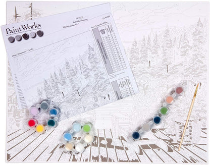 Dimensions PaintWorks Paint by Numbers Kit for Adults and Kids, Lakeside Morning, 20'' x 16''