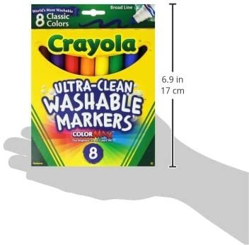 Crayola Broad Point Washable Markers - Pack of 2 (58-7808-2Pack), Blue