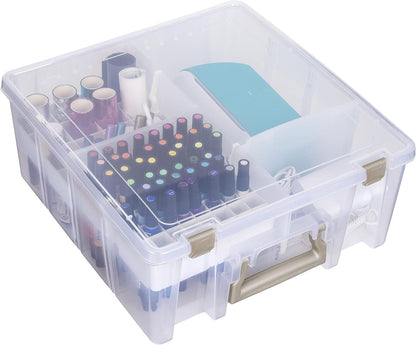 ArtBin Satchel DBLDP TRANSLUCNT, 15.25"X14"X6.25" Translucent