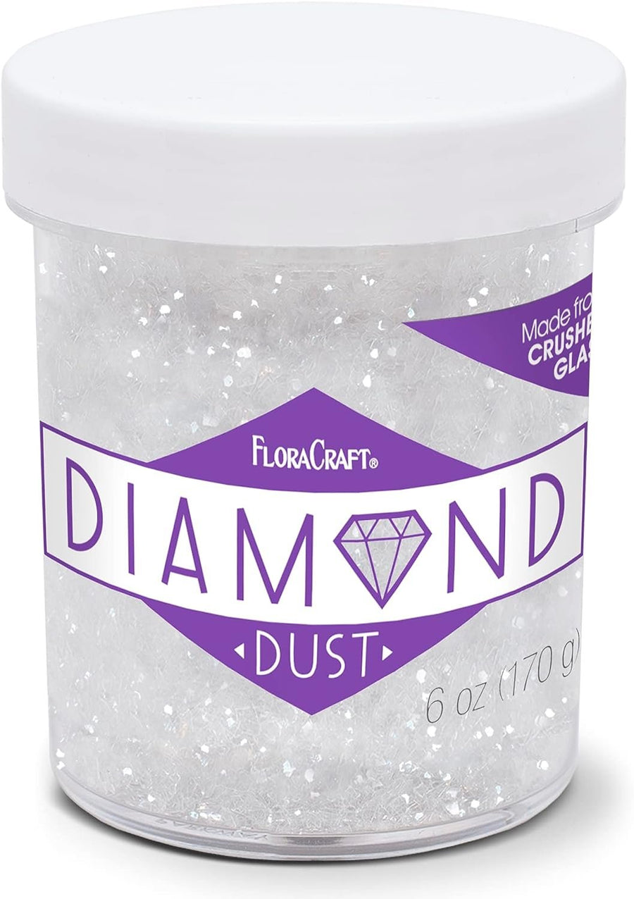 FloraCraft Diamond Dust Glitter 14 Ounce Clear Glass