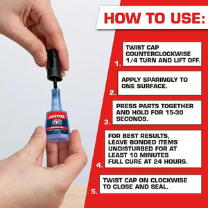 Loctite Super Glue Brush On Liquid, 0.18 oz, 1, Tube