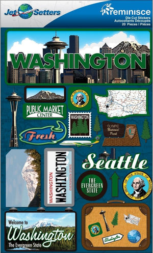 Reminisce JST-046 Jet Setters 2 3-Dimensional Sticker, Washington