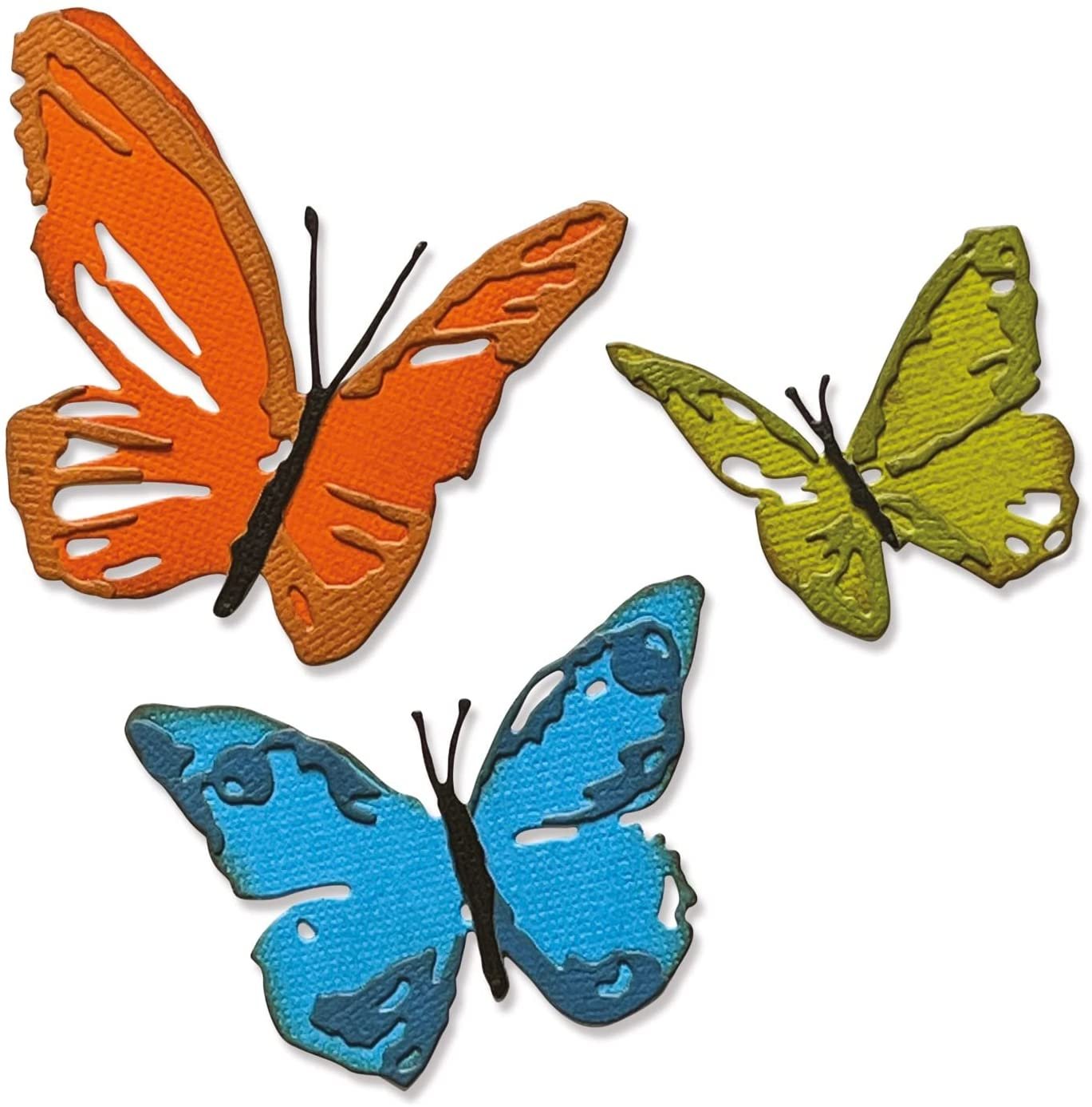 Sizzix Thinlits Die Set 3PK Brushstroke Butterflies by Tim Holtz | 665848 |Chapter 2 2022, Multicolor
