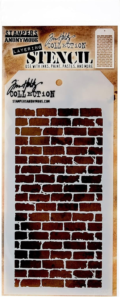 Stampers Anonymous Tim Holtz Layered Stencil 4.125"X8.5", Bricked