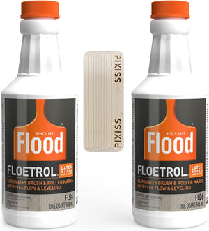 Floetrol Paint Additive Pouring Medium for Acrylic Paint - Flood Flotrol Additive & Paint Extender (2-Pack), 20 Pixiss Wood Mixing Sticks Paint Pouring Bundle