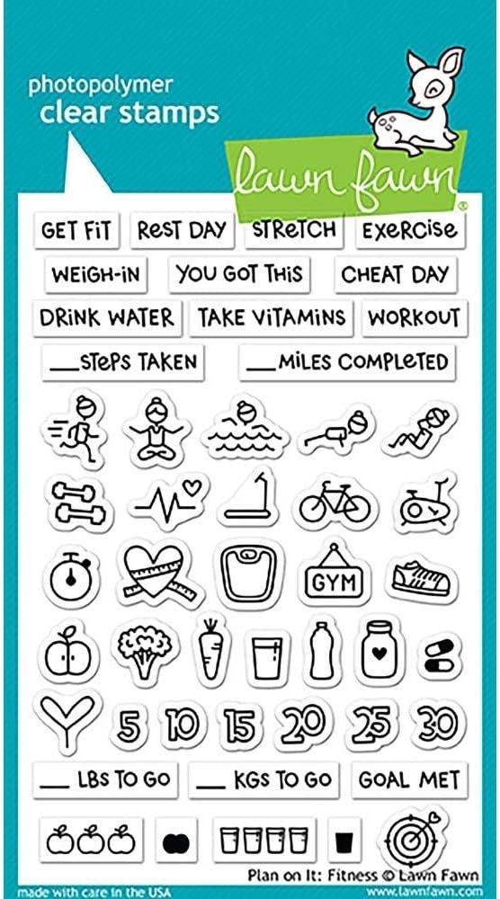 Lawn Fawn Clear Stamps - Plan On It: Fitness (LF1483)