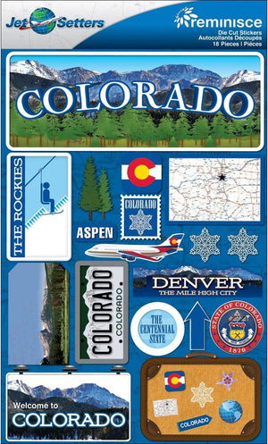 Jet Setters Dimensional Stickers-Colorado