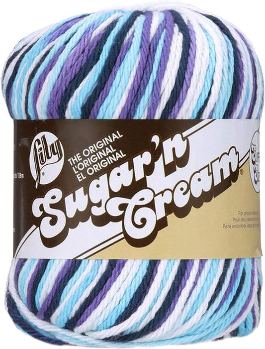 Lily Sugar'n Cream Super Size Ombres Yarn, 3 oz, Moondance, 1 Ball
